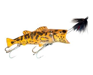This is a nice old Buckeye Bait Corp Yellow Coach Dog Bug N Bass lure
