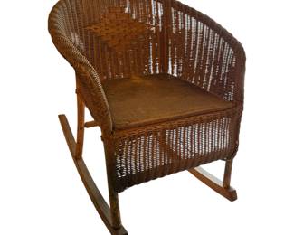Antique child’s wicker rocker