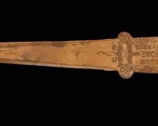 Vintage brass letter opener 50th anniversary 1881 to 1931 exchange savings bank of Mount Pleasant Michigan