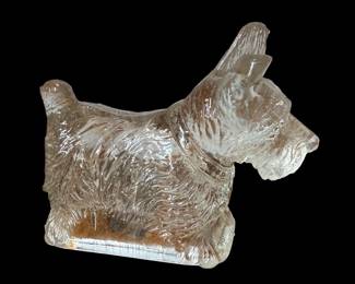 Vintage Clear Glass Scottie Dog Candy Container Figurine Scottish Terrier 1930s