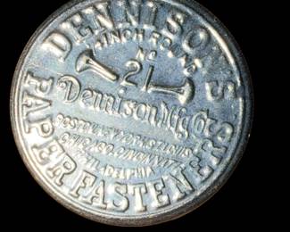 Antique Advertising Tin 1800s Dennison's Paper Fastener Tin