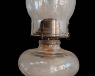 Old Clear Pressed Glass oil lamp