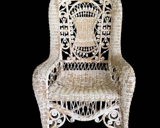 Antique wicker rocker