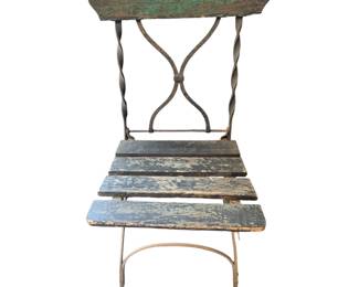 Antique wrought iron folding chair
