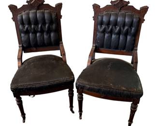 19th century Victorian Eastlake parlor chairs