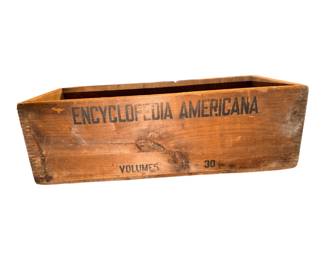 Encyclopedia Americana vintage wooden box