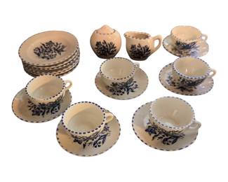 Vintage blue and white tea set