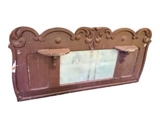 Antique painted bar back or mantel topper