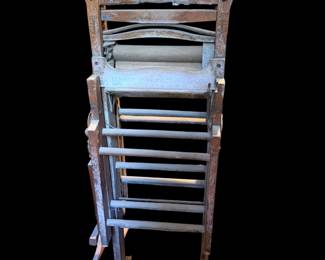 Antique Anchor No. 771B Wood Folding Bench Laundry Wringer Washtub Stand