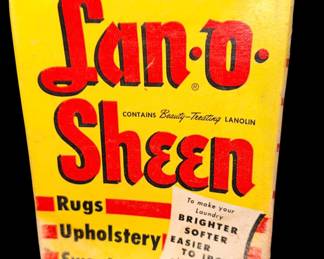 vintage box of Lan-O-Sheen detergent advertising collectible Box MCM Retro