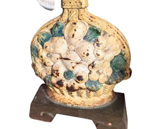 Antique cast-iron doorstop. the #1260 mold is well-documented in reference guides as the Judd Dogwood Basket doorstop. H.L. Judd pieces are highly collectible antiques from the same early-20th-century era and feature exceptional quality castings