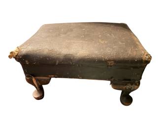 Leather antique foot stool