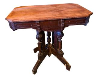 Antique Victorian Eastlake Style Carved Parlor Table