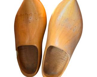 Vintage Wooden Dutch-Style Clogs Handcrafted Souvenir