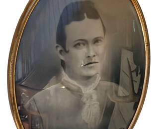 Vintage Sepia Portrait in Oval Frame
