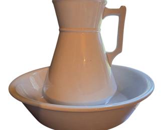 antique ironstone pitcher & wash basin set ~