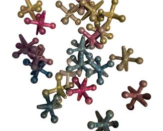 Lot of 12 Old Vintage Jacks CAST Metal JAX Toy Game