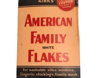 SEALED Vtg Kirk's American Family White Flakes Detergent Advertising Box