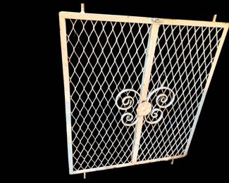 Vintage wrought iron expanded metal panel