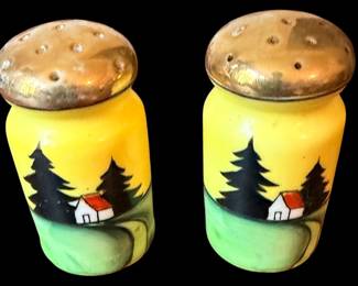Vintage Hand Painted Salt and Pepper Shakers, Made in Japan