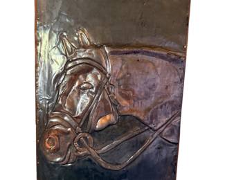 Vintage Embossed Copper Horse Head