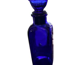 Vintage Wyeth Cobalt Blue Apothecary Bottle With Complete Eye Wash Cup and Bottle