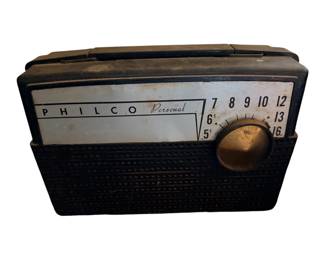 Nero Black 1954 Philco Model C661 AM Portable Vacuum Tube Radio
