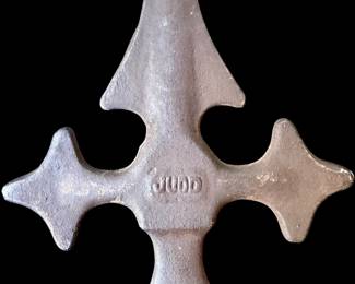 Judd Cast Iron Polychrome Curtain Rod Finials Antique