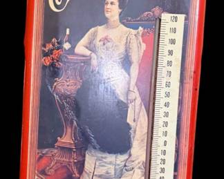 Vintage 1981 Coke COCA COLA Tin Advertising Thermometer with Lillian Nordica
