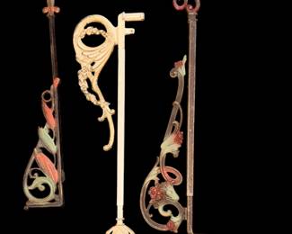 Lots of antique Victorian, swing arm curtain rods
