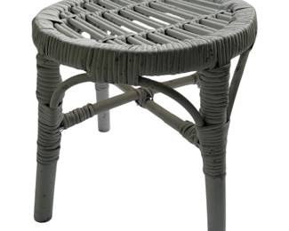 White vintage wicker stool