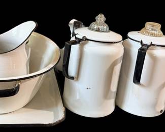 Black-and-white enamelware