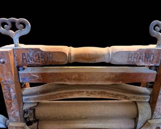 Antique Anchor No. 771B Wood Folding Bench Laundry Wringer Washtub Stand
