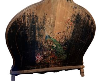 Antique wooden fireplace screen
