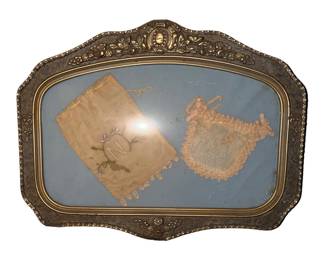 Antique frame with handmade items