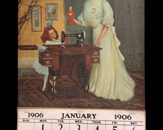 1906 domestic sewing machine, Calendar, Newark, New Jersey