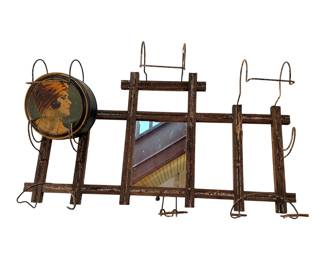Antique barber shop hat/coat rack