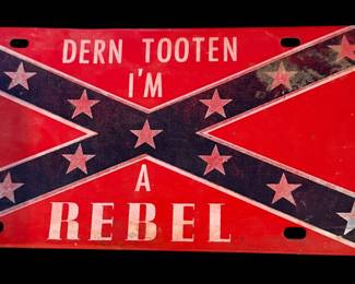 Vintage metal rebel tag