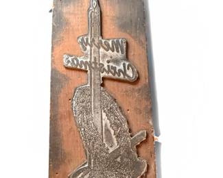 Vintage Printers Block Christmas