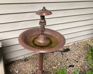 metal bird bath