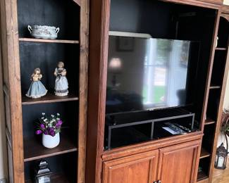 entertainment center and shelving (separate)