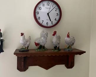 more cluckers, shelves and clocks