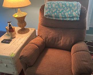 Recliner and steamer trunk/table