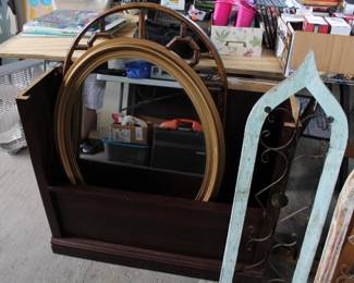 Large Wall Mirrors / Farmhouse Wood Set of 3 Gothic Teardrop Window Frames, Architectural Wood Metal Wall Decor Set