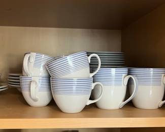 Noritake Hammock Blue Stripe Mugs Set of 4