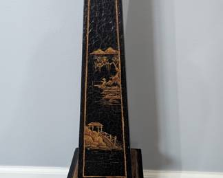 Castillian Imports Chinoiserie Black Lacquer Obelisk