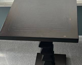 Noir Geometric Pedestal Side Table