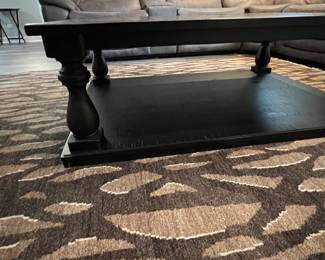 Black Wood Farmhouse Coffee Table (18" H x 54"L x 40" W)