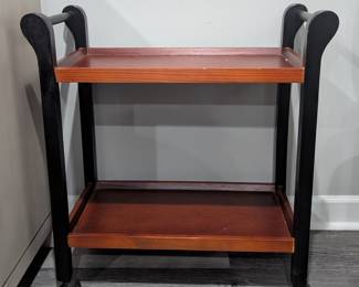 Mid-Century Modern Two-Tier Rolling Bar Cart