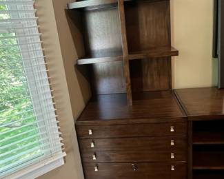 Hooker Drawers with Hutch (76"H x 24"D x 30"W)